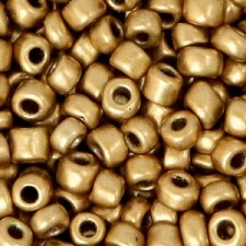 Seed beads 6/0 (4mm) Red gold metallic